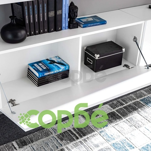ТВ секция от 8 части с LED осветление, силен гланц, бяла ➤ топ цена ➤ sorbe.bg