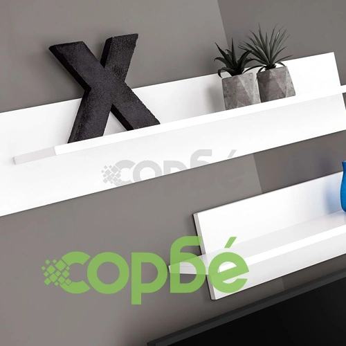 ТВ секция от 8 части с LED осветление, силен гланц, бяла ➤ топ цена ➤ sorbe.bg