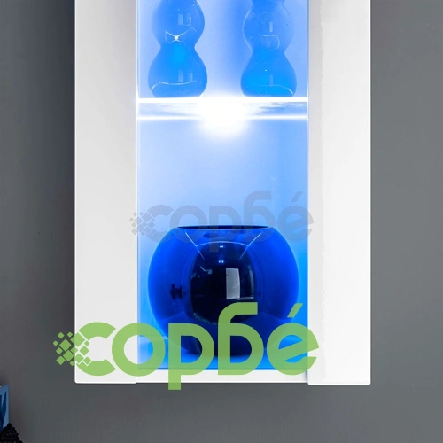 ТВ секция от 8 части с LED осветление, силен гланц, бяла ➤ топ цена ➤ sorbe.bg