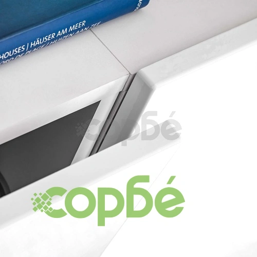 ТВ секция от 8 части с LED осветление, силен гланц, бяла ➤ топ цена ➤ sorbe.bg