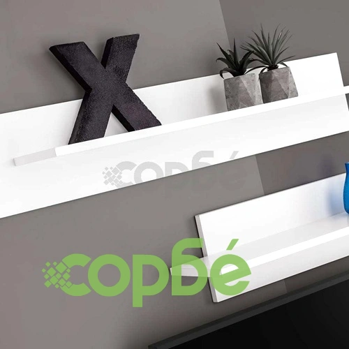 ТВ секция от 8 части с LED осветление, силен гланц, черна ➤ топ цена ➤ sorbe.bg