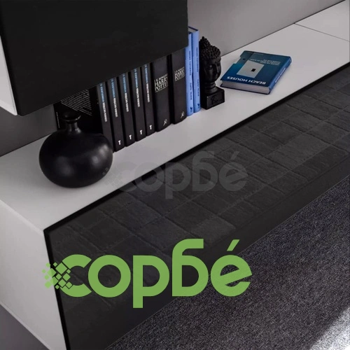 ТВ секция от 8 части с LED осветление, силен гланц, черна ➤ топ цена ➤ sorbe.bg