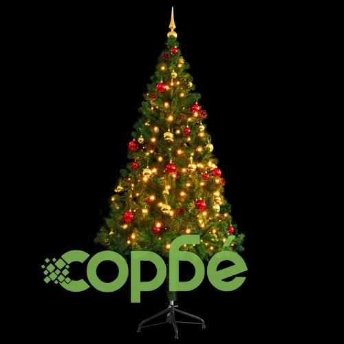 Изкуствена елха, украсена с играчки и LED лампи, 180 см, зелена ➤ топ цена ➤ sorbe.bg