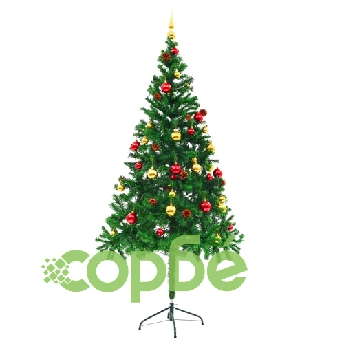 Изкуствена елха, украсена с играчки и LED лампи, 180 см, зелена ➤ топ цена ➤ sorbe.bg