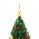 Изкуствена елха, украсена с играчки и LED лампи, 180 см, зелена