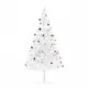 Изкуствена елха, украсена с играчки и LED лампи, 210 см, бяла