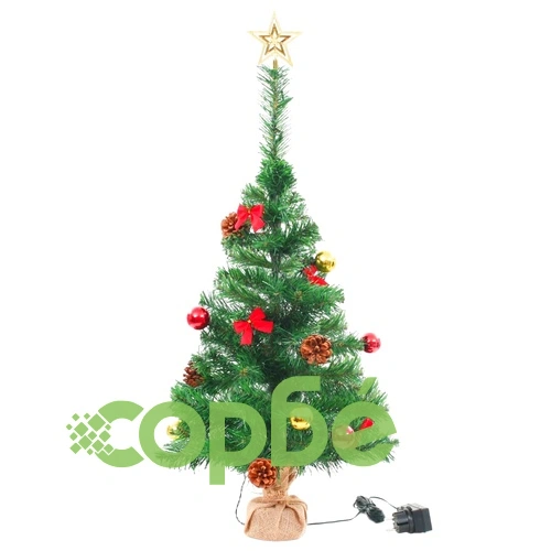 Изкуствена елха, украсена с играчки и LED лампи, 64 см, зелена ➤ топ цена ➤ sorbe.bg