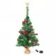 Изкуствена елха, украсена с играчки и LED лампи, 64 см, зелена