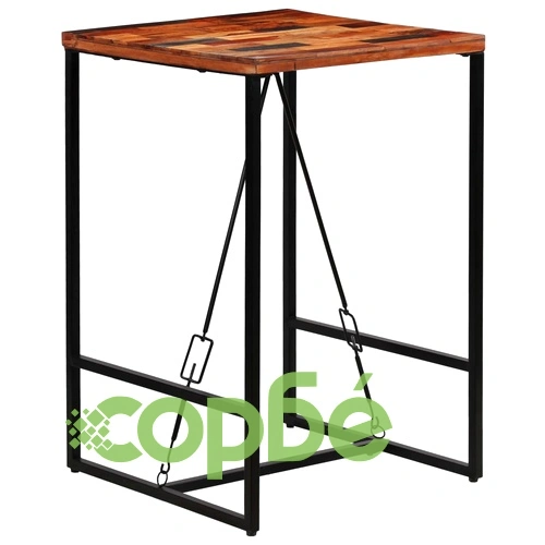 Бар маса, регенерирано дърво масив, 70x70x106 см ➤ топ цена ➤ sorbe.bg