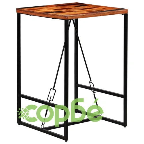 Бар маса, регенерирано дърво масив, 70x70x106 см ➤ топ цена ➤ sorbe.bg