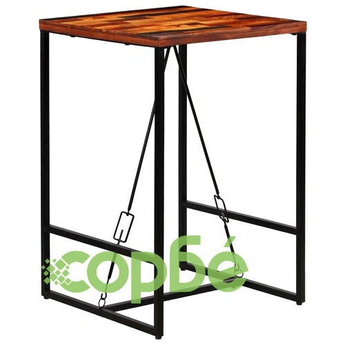 Бар маса, регенерирано дърво масив, 70x70x106 см ➤ топ цена ➤ sorbe.bg