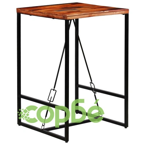 Бар маса, регенерирано дърво масив, 70x70x106 см ➤ топ цена ➤ sorbe.bg