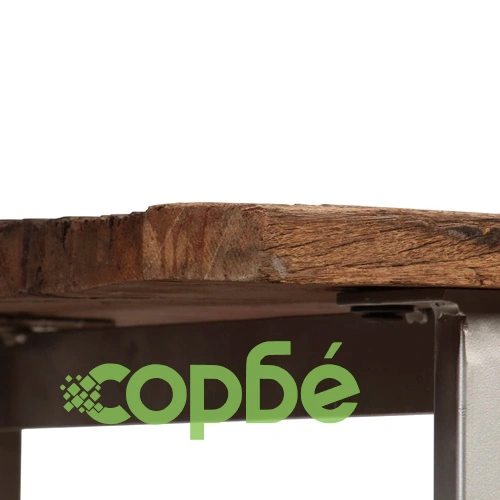 Трапезна маса, регенерирано дърво масив и стомана, 118x55x76 cм ➤ топ цена ➤ sorbe.bg