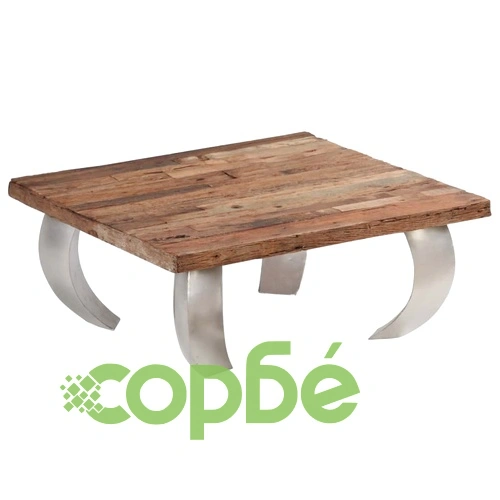 Маса за кафе опиум регенерирана дървесина стомана 80x78x35 cм ➤ топ цена ➤ sorbe.bg
