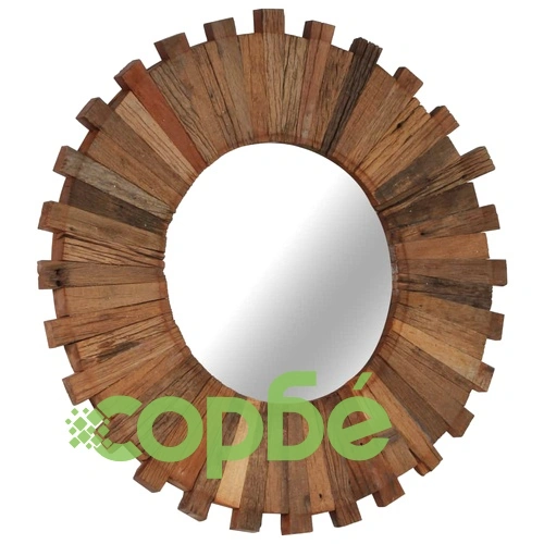Огледало за стена, регенерирано дърво масив, 50 cм  ➤ топ цена ➤ sorbe.bg