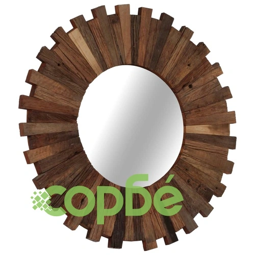 Огледало за стена, регенерирано дърво масив, 50 cм  ➤ топ цена ➤ sorbe.bg