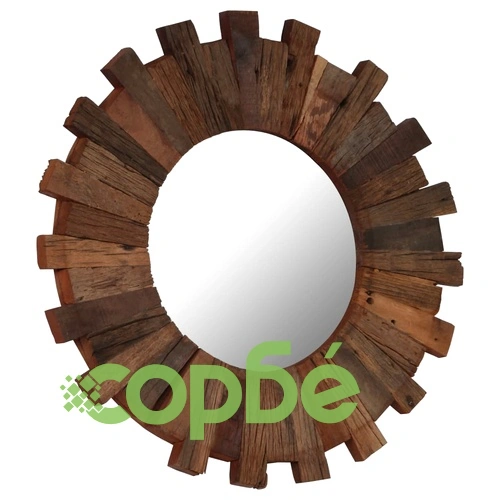 Огледало за стена, регенерирано дърво масив, 70 cм  ➤ топ цена ➤ sorbe.bg