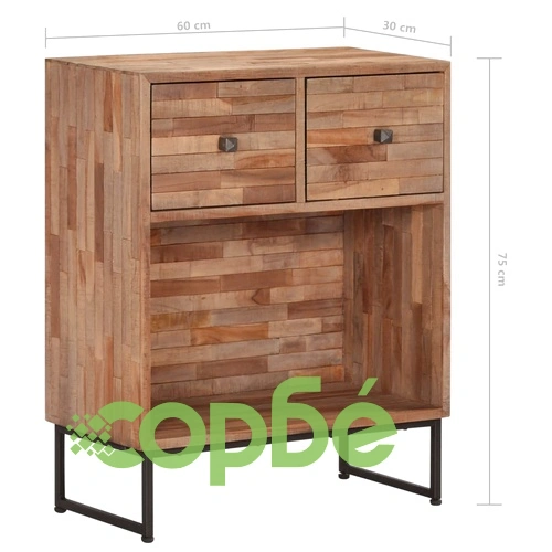 Бюфет, регенерирано тиково дърво, 60x30x75 cм ➤ топ цена ➤ sorbe.bg