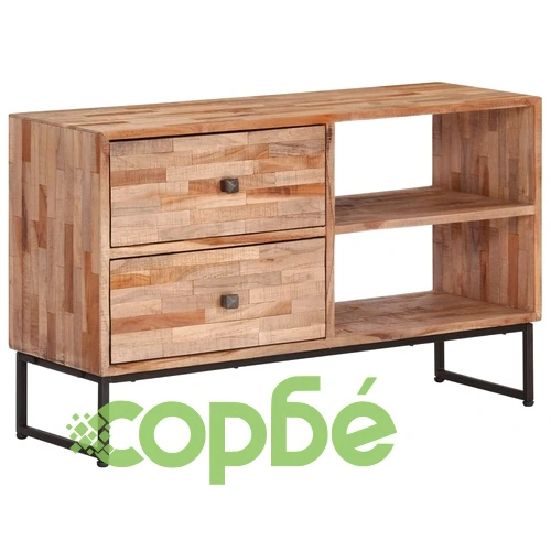 ТВ шкаф, регенерирано тиково дърво, 90x30x55 cм ➤ топ цена ➤ sorbe.bg