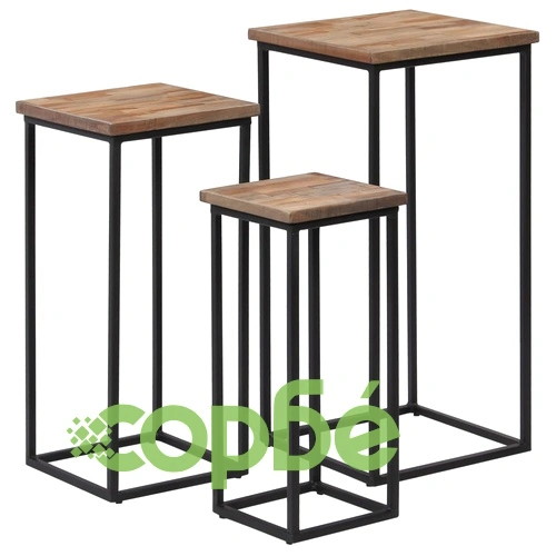 Комплект поставки за саксии, 3 части, регенериран тик ➤ топ цена ➤ sorbe.bg