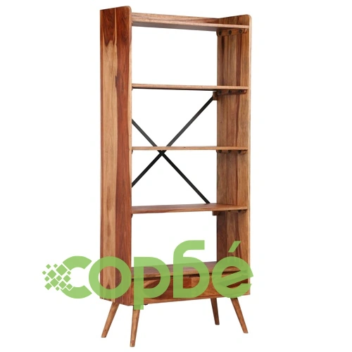 Етажерка за книги, акациево дърво масив, 75x30x170 см ➤ топ цена ➤ sorbe.bg