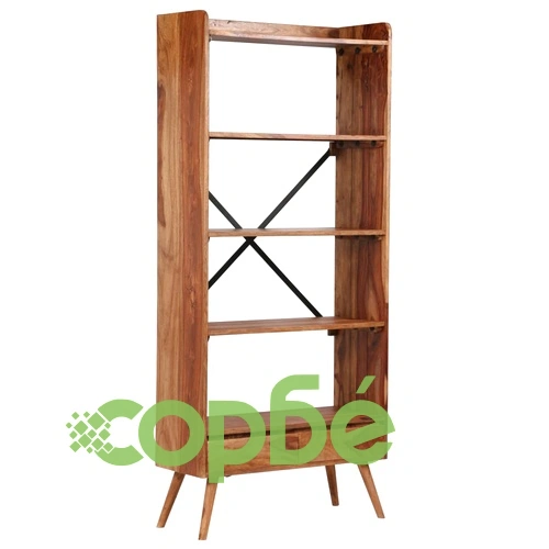 Етажерка за книги, акациево дърво масив, 75x30x170 см ➤ топ цена ➤ sorbe.bg