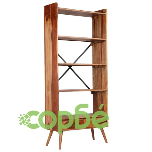 Етажерка за книги, акациево дърво масив, 75x30x170 см ➤ топ цена ➤ sorbe.bg
