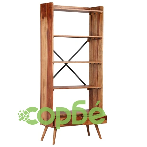 Етажерка за книги, акациево дърво масив, 75x30x170 см ➤ топ цена ➤ sorbe.bg