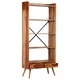 Етажерка за книги, акациево дърво масив, 75x30x170 см