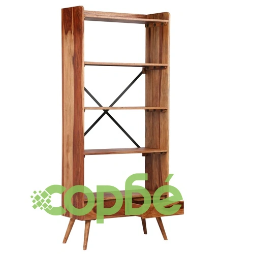 Етажерка за книги, акациево дърво масив, 75x30x170 см ➤ топ цена ➤ sorbe.bg