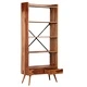 Етажерка за книги, акациево дърво масив, 75x30x170 см
