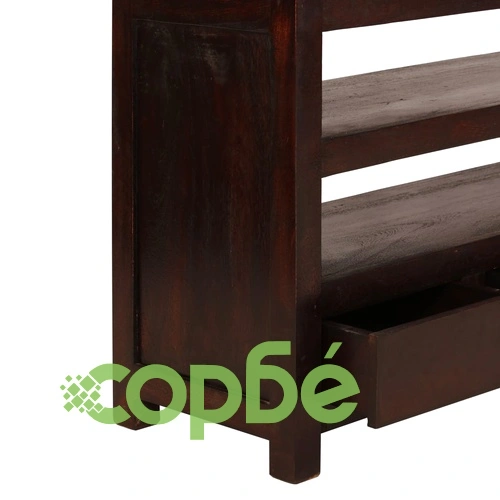 ТВ шкаф, акациево дърво масив, 90x30x55 см, тъмнокафяв ➤ топ цена ➤ sorbe.bg