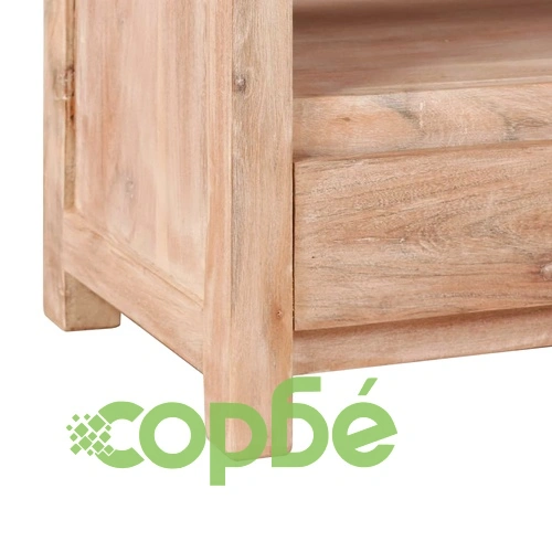 ТВ шкаф, акациево дърво масив, 90x30x55 см, светлокафяв ➤ топ цена ➤ sorbe.bg