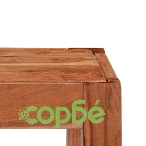 Конзолна маса, акациево дърво масив, 101x35x80 cм, кафява ➤ топ цена ➤ sorbe.bg