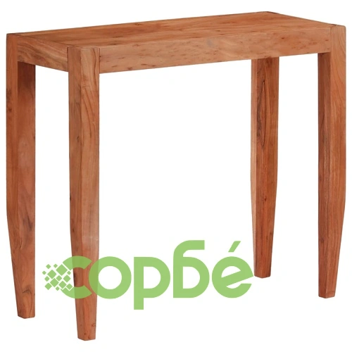 Конзолна маса, акациево дърво масив, 101x35x80 cм, кафява ➤ топ цена ➤ sorbe.bg