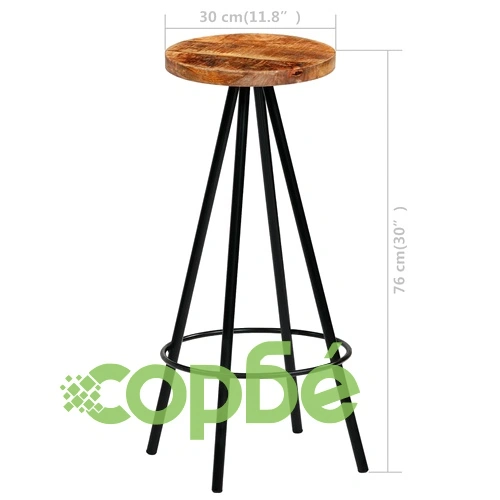 Бар столове, 4 бр, мангово дърво масив ➤ топ цена ➤ sorbe.bg