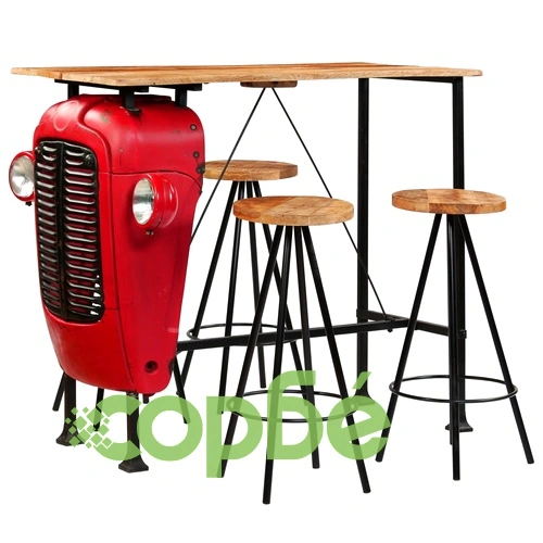 Бар комплект от 5 части, мангово дърво масив, 120x60x107 см ➤ топ цена ➤ sorbe.bg