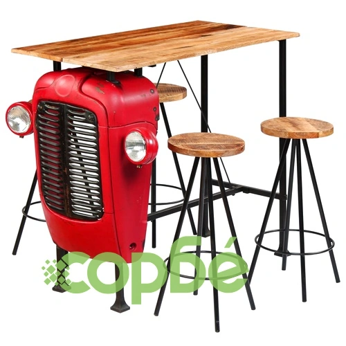 Бар комплект от 5 части, мангово дърво масив, 120x60x107 см ➤ топ цена ➤ sorbe.bg