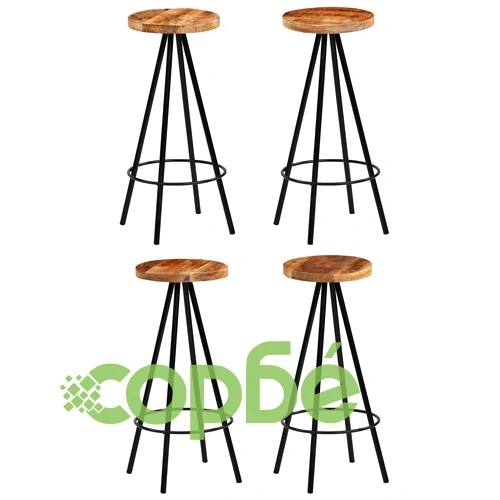 Бар комплект от 5 части, мангово дърво масив, 120x60x107 см ➤ топ цена ➤ sorbe.bg