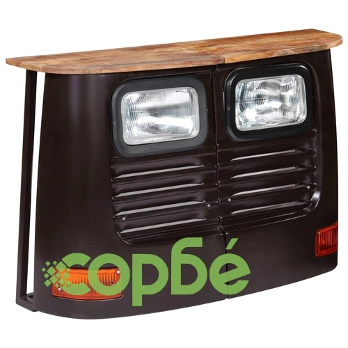 Бюфет тип камион, мангово дърво масив, тъмносив ➤ топ цена ➤ sorbe.bg