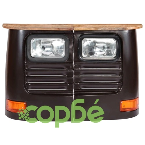 Бюфет тип камион, мангово дърво масив, тъмносив ➤ топ цена ➤ sorbe.bg