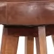 Бар столове, 2 бр, естествена кожа и акациево дърво масив