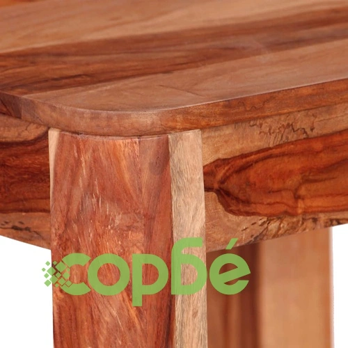 Бар комплект, 3 части, акациево дърво масив и естествена кожа ➤ топ цена ➤ sorbe.bg