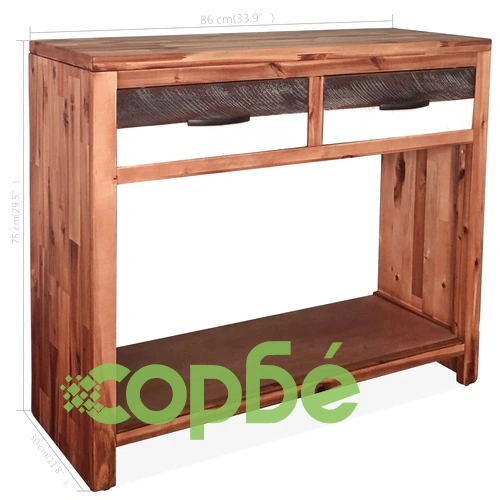 Конзолна маса, акациево дърво масив, 86x30x75 cм ➤ топ цена ➤ sorbe.bg