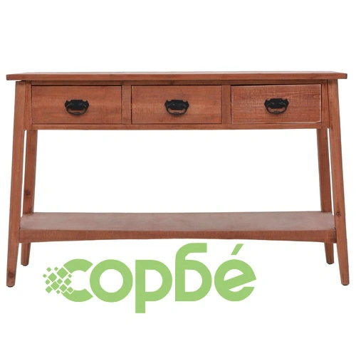 Конзолна маса, чамова дървесина масив, 126x40x77,5 cм, кафява ➤ топ цена ➤ sorbe.bg