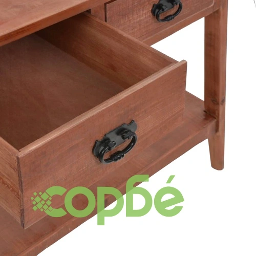 Конзолна маса, чамова дървесина масив, 126x40x77,5 cм, кафява ➤ топ цена ➤ sorbe.bg