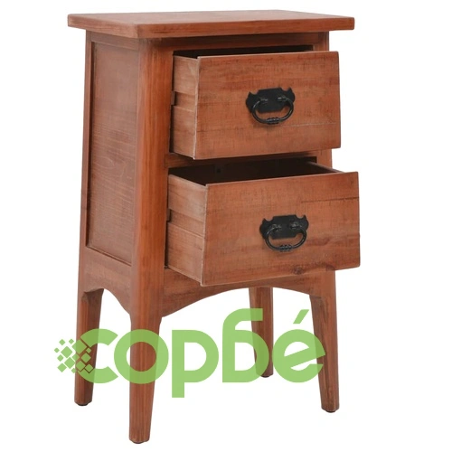 Нощно шкафче, чамова дървесина масив, 40x29x68 см, кафяво ➤ топ цена ➤ sorbe.bg