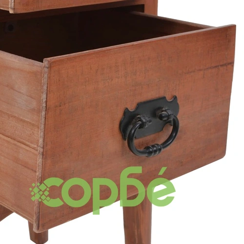 Нощно шкафче, чамова дървесина масив, 40x29x68 см, кафяво ➤ топ цена ➤ sorbe.bg