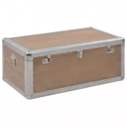 Кутия за съхранение, чам масив, 91x52x40 см, кафява