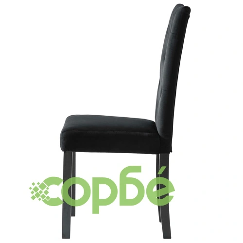 Трапезни столове, 2 бр, черни, кадифе ➤ топ цена ➤ sorbe.bg